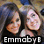 Three distinct images of a woman with dark hair and a woman with light hair, each with 'EmmabyB' text overlay, arranged in a
