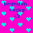 Pixelated icon with bright pink background, cyan hearts, and blue text reading "brandon rocks <3" in multiple positions.
