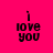 A bright pink background displays the text 'i love you' in black pixelated font, with white horizontal bars appearing and disappearing across different frames.