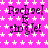 A static image with a bright pink background patterned with white stars, displaying repeated text "Rachael is single!" in a dark purple pixelated font.