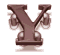 Brown 3D letter Y with swirling smoke-like effects on a white background, animated
