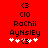 Red background with black text and white/pink pixelated symbols; two identical static frames show 'CIO', 'Rochii', 'AyNsLEy' in stacked order above four symbols.