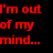 A static contact sheet of two animated frames showing red pixelated text on a black background, with the left frame reading "I'm out of my mind..." and the right frame reading "please leave a message."