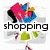 A four-quadrant with text and graphics: top-left shows a shopping scene, top-right reads 'in new york city!!', bottom-left says 'on staurday' on pink background, bottom-right is empty gray