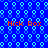 Blue background with repeating light blue circular patterns and four instances of orange text reading "Nick Rox" in a