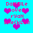 Pixelated cyan background with pink text reading "Daniele Loves Ryan Sheckler" and multiple purple hearts in various sizes.