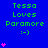 Blue background with green text reading "Tessa Loves Paramore :)" and pink heart symbols in various quantities and positions.