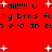 Red background with black pixelated text and white star shapes scattered across the image.