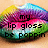 A pixelated lip-shaped icon with rainbow gradient colors and black text reading 'my lip gloss be poppin' overlaid on top.