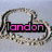 Pixelated icon with pink text 'london' on black background, surrounded by abstract gray and white curved shapes against light blue backdrop.