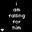 Black background with white text "i am falling for him" and animated star symbols appearing in