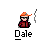 Pixel art character with orange cap and dark red jacket, holding a smoking cigarette in one pose then a lit match in another, text 'Dale' below.