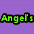 Pixelated text 'Angel's Apaches' split across purple and blue water-patterned backgrounds with black outlines.