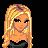 Pixel art of a blonde woman with long hair, wearing black and orange clothing in three views against a black background.