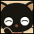 A 4-frame pixel art contact sheet showing a black cat character with closed eyes, a pink heart symbol, and the text "CHOCO CAT!" across four beige panels.