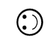 Four black-and-white smiley face icons arranged horizontally, each with distinct eye and mouth positions showing subtle variations in expression.