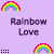 Pixelated rainbow arches and text on a light purple background with partial gray overlay.