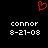 Red pixelated heart symbol above two identical white text blocks on black background.