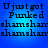 Blue background with black text reading "U just got Punked shamsham" repeated in two , displayed as a static image