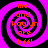 Four identical spiral patterns with orange text reading 'me and kaylyn are bffl' on a purple background, arranged in a