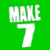 Green background with white text 'MAKE UP YOURS' and a stylized '7UP' logo featuring red accents on the left side.