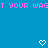 Pixelated blue background with repeating pink text and white heart icons arranged in a pattern