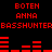 Red pixelated text and audio waveforms on black background, with repeated names and a username across two of identical elements