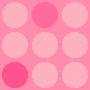 pink circles on pink background with one gray square corner, no visible text or animation