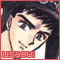 Anime-style character with dark hair and a cap, shown in multiple expressions across a with red text overlay