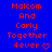 Blue background with red pixelated text reading 'Malcom And Carly Together 4ever' and a heart symbol.