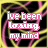 25 identical square displays the text 'ive been losing my mind' in pink and yellow pixelated font over a black background with swirling pink and yellow lines
