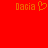 Red background with orange pixelated text 'Dacia' on left and right, a heart symbol between them, and no visible animation changes.