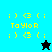 Pixel art icon with yellow text and symbols on cyan, teal, and black backgrounds, featuring a black star and a cyan star in different