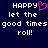Pixelated text on dark blue background with pink heart symbol replacing 'y' in 'HAPPY', repeated twice side-by-side.