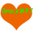 Two orange heart shapes with green text 'GroceM97' overlaid, displayed side-by-side on a white background.