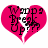 A pink heart-shaped icon with a white crack down the middle, displaying black text 'WDP9 Break Up!!!' inside.