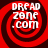 Red and dark red spiral background with white text reading "DREAD ZONE .COM" in four identical quadrants.