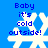 Blue background with white snowflake and blue text reading 'Baby it's cold outside!' in four identical