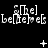 Black background with white pixelated text repeating 'be[the]me[' across three , interspersed with small symbols like '+' and '*'