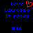 Pixelated blue text and red heart symbol on black background, with two identical side-by-side layouts showing 'Love', 'Lacrosse', 'It rocks', and '#46'.