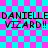 Pixelated text repeats 'DANIELLE' and 'VIZARD!!' on a cyan and pink checkered background with faint lines