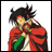 A pixelated anime-style character in a red and green outfit with spiky black hair, next to text reading "Anime IM" on a black background.