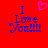 Red background with blue text reading 'I Love You!!!!' and a purple pixelated heart above the text, shown in two states where the heart is present in one state and absent in the other.