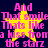 A static image with a dark blue background features four identical yellow stars overlaid on pink text reading "And That smile Thats like a kiss from the starz".