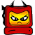 Red pixelated TV with yellow face, black antennae, and angry expression next to orange text reading "Satan Is A Loser!" on white background.
