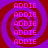Four identical display repeating pink text 'ADDIE' over red and purple spiral backgrounds with no visible animation changes