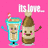 Pixelated animation of two anthropomorphic drinks on pink background with 'Its love...' text above, showing subtle pose and prop changes across frames.