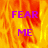 Animated icon with fiery background and purple text 'FEAR ME' in three , transitioning from full fire to partial fire on the right