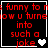 Red pixelated text on black background reads "funny to see how u turn into such a joke" with white heart symbols changing across frames.