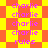 Pixelated text displays 'charlie' and 'rules' on a yellow-orange checkered background with animated color shifts.
